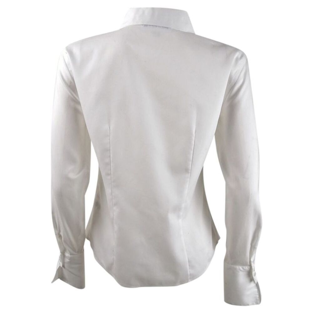 Calvin Klein Women's Petite Cotton Button-Front Shirt - White - Picture 2 of 2